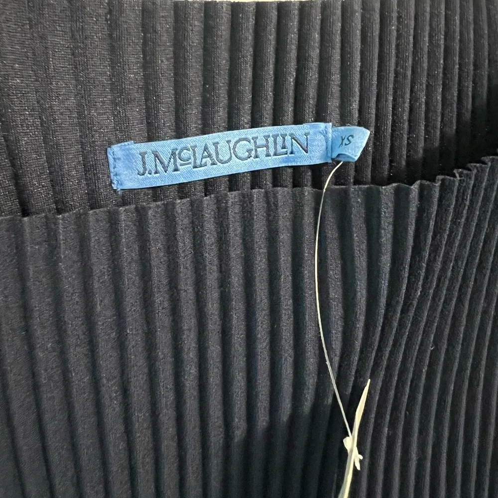 NWT J.McLaughlin Navy blue Olanna Dress Sz XS ribbed midi sleeveless new - Picture 4 of 6